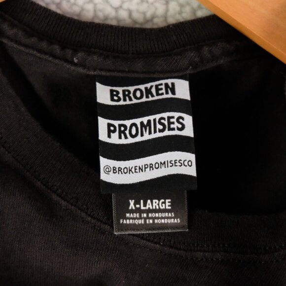 Broken Promises T Shirt Extra Large Black Double Sided Never Forgive - Picture 7 of 10